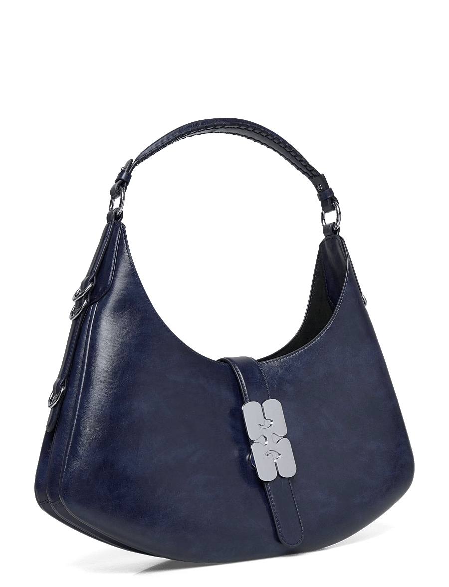 Ganni - Kat Small Crinkle - schultertaschen - navy - 2