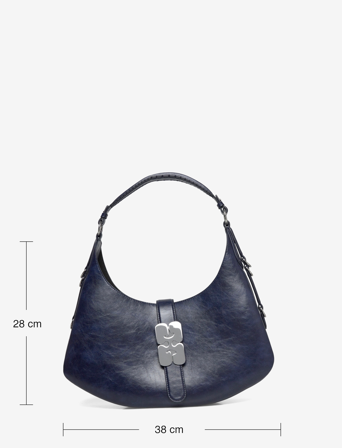 Ganni - Kat Small Crinkle - skuldertasker - navy - 3
