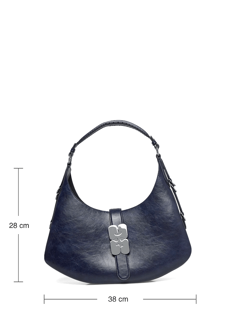 Ganni - Kat Small Crinkle - skuldertasker - navy - 3