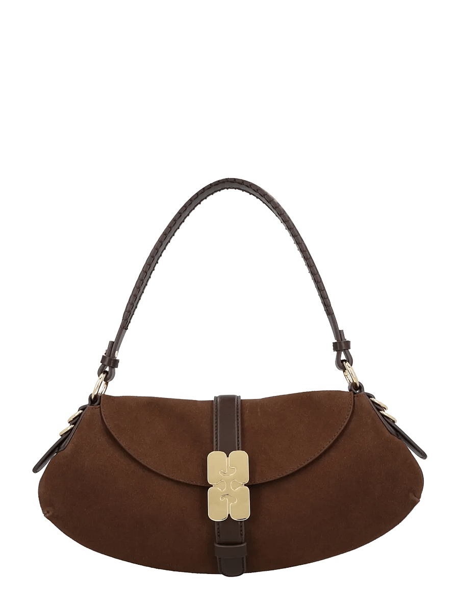 Ganni - B Kat Shoulder Bag - schultertaschen - brown - 0