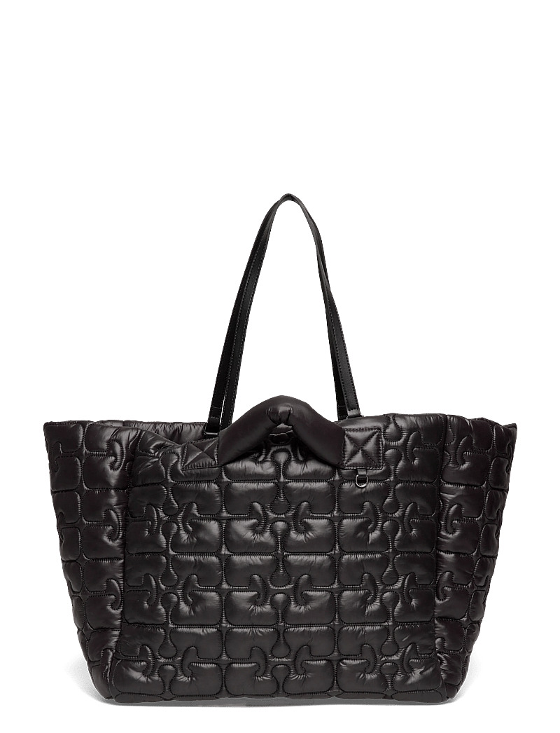 Ganni - Re-Tech Quilted Tote bag - shoppers - black - 0