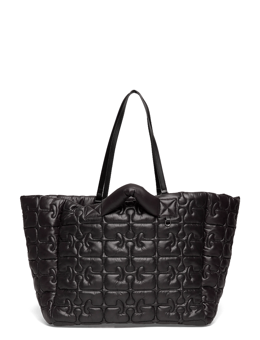 Ganni - Quilted Re Tech Xxl Tote - talpios rankinės - black - 0