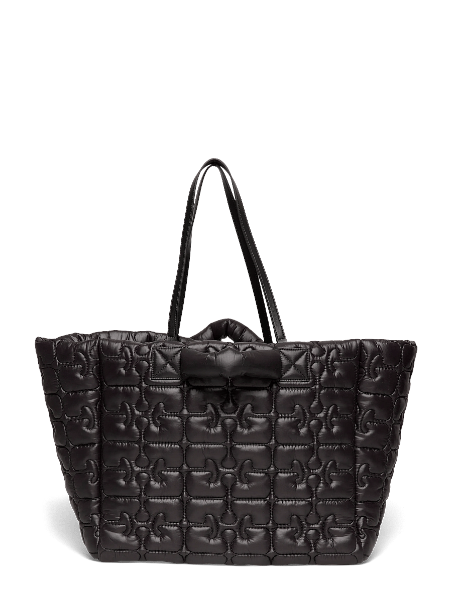 Ganni - Quilted Re Tech Xxl Tote - talpios rankinės - black - 1