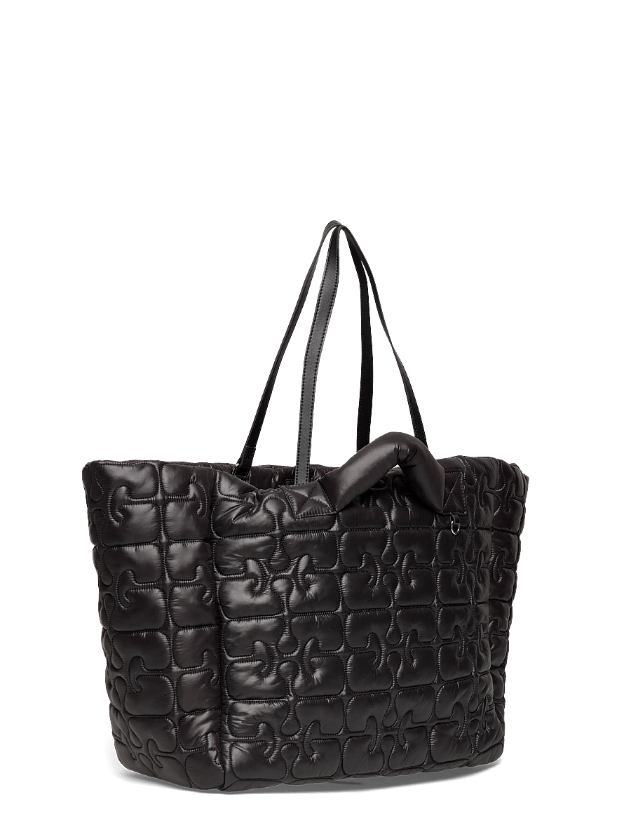 Ganni - Quilted Re Tech Xxl Tote - talpios rankinės - black - 2