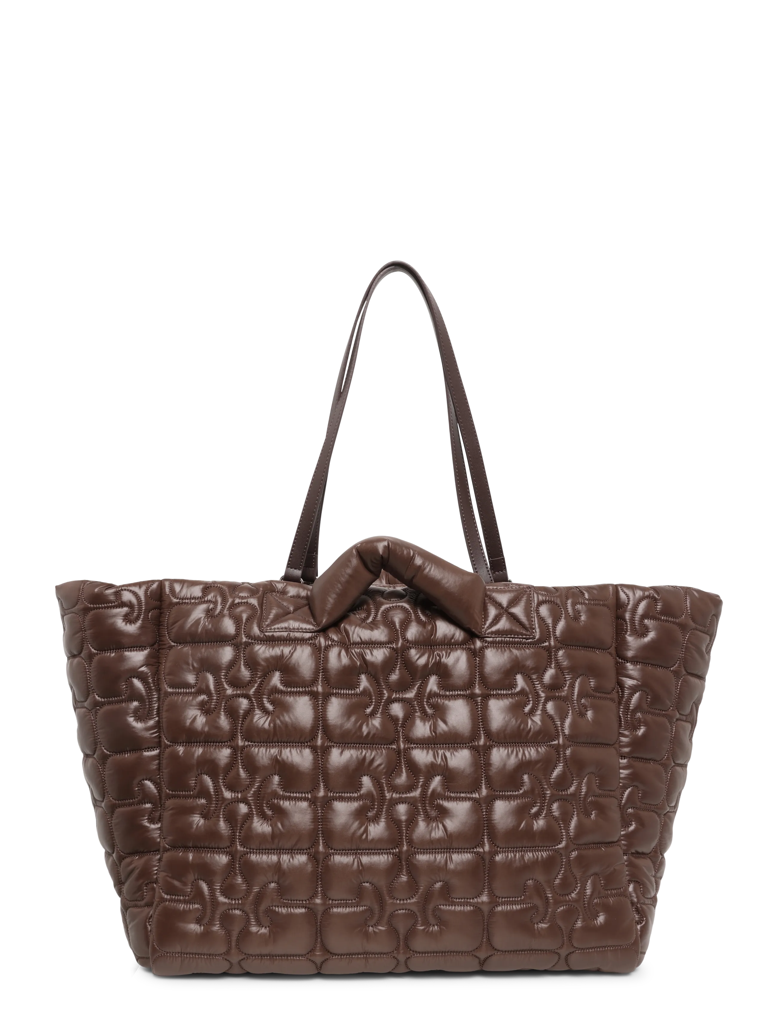 Ganni Quilted Re Tech Xxl Tote, One Size, Bags, Braun - Shoppers, Frauen