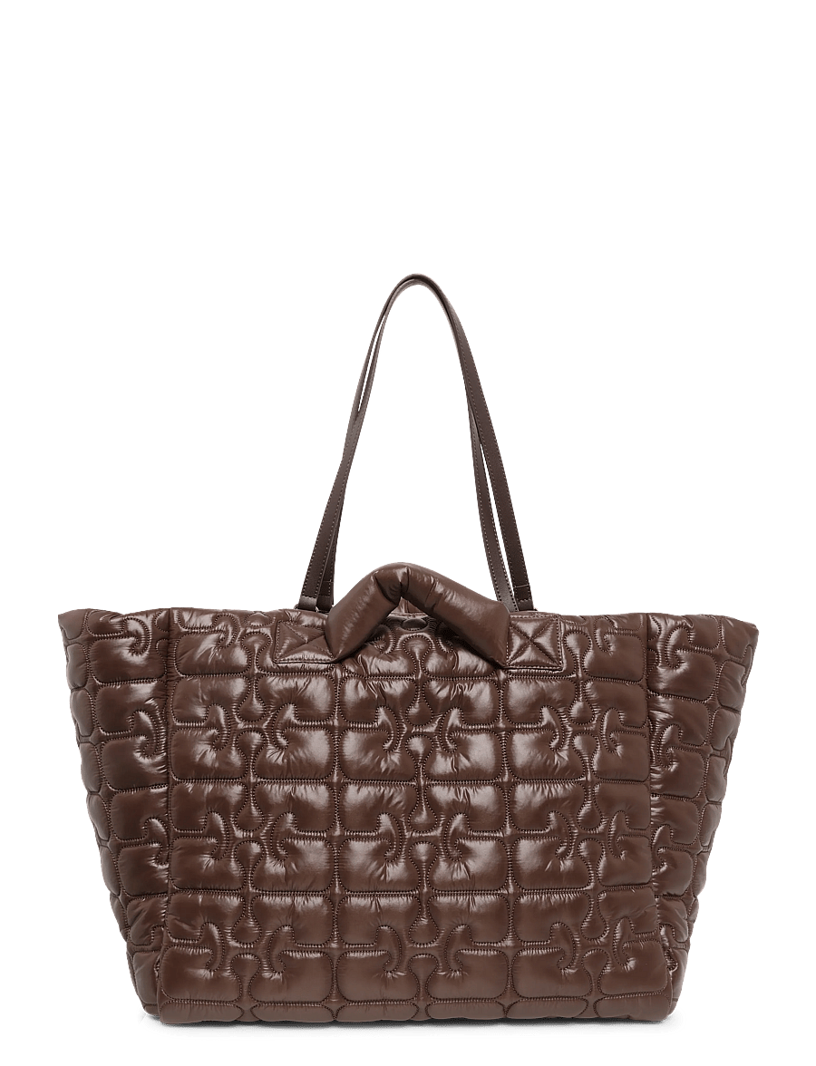 Ganni - Quilted Re Tech Xxl Tote - kandekotid - chicory coffee - 0