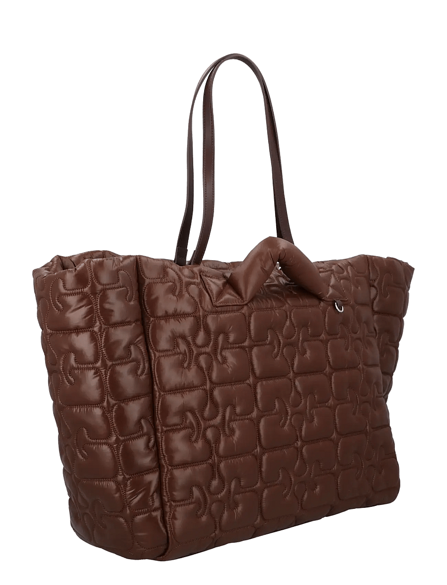 Ganni - Quilted Re Tech Xxl Tote - chicory coffee - 1