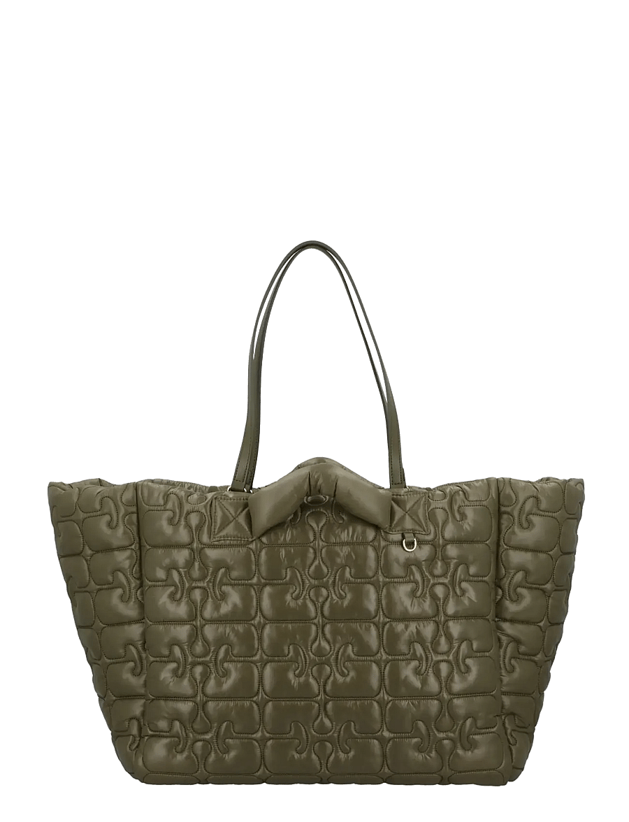Ganni - Quilted Re Tech Xxl Tote - tote bags - green - 0