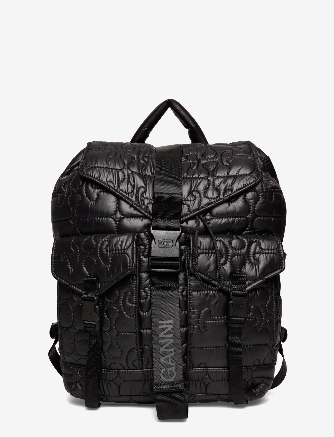 Ganni - Re-Tech Quilted Backpack - seljakotid - black - 0