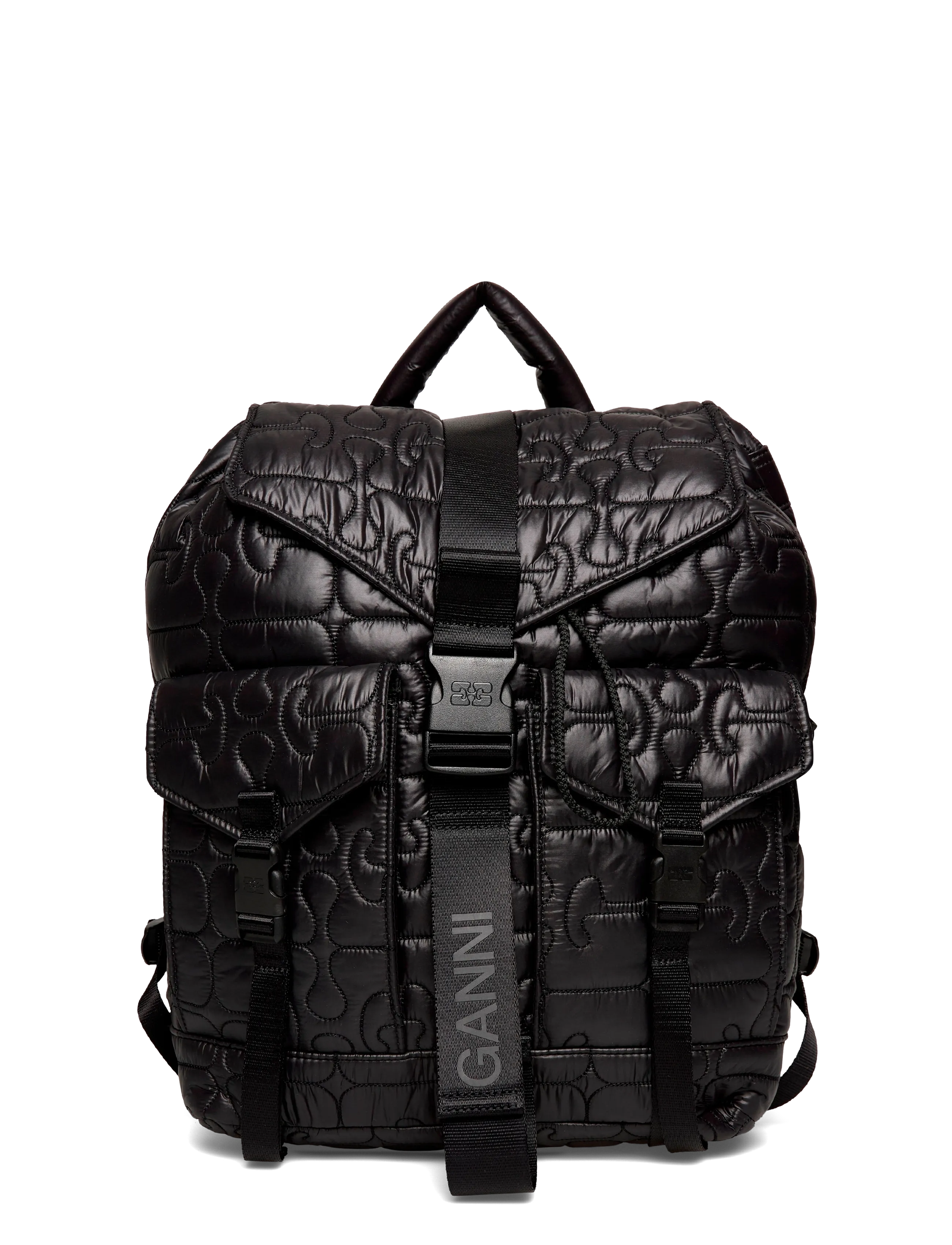 Ganni Re-Tech Quilted Backpack - Rygsække - BLACK / black