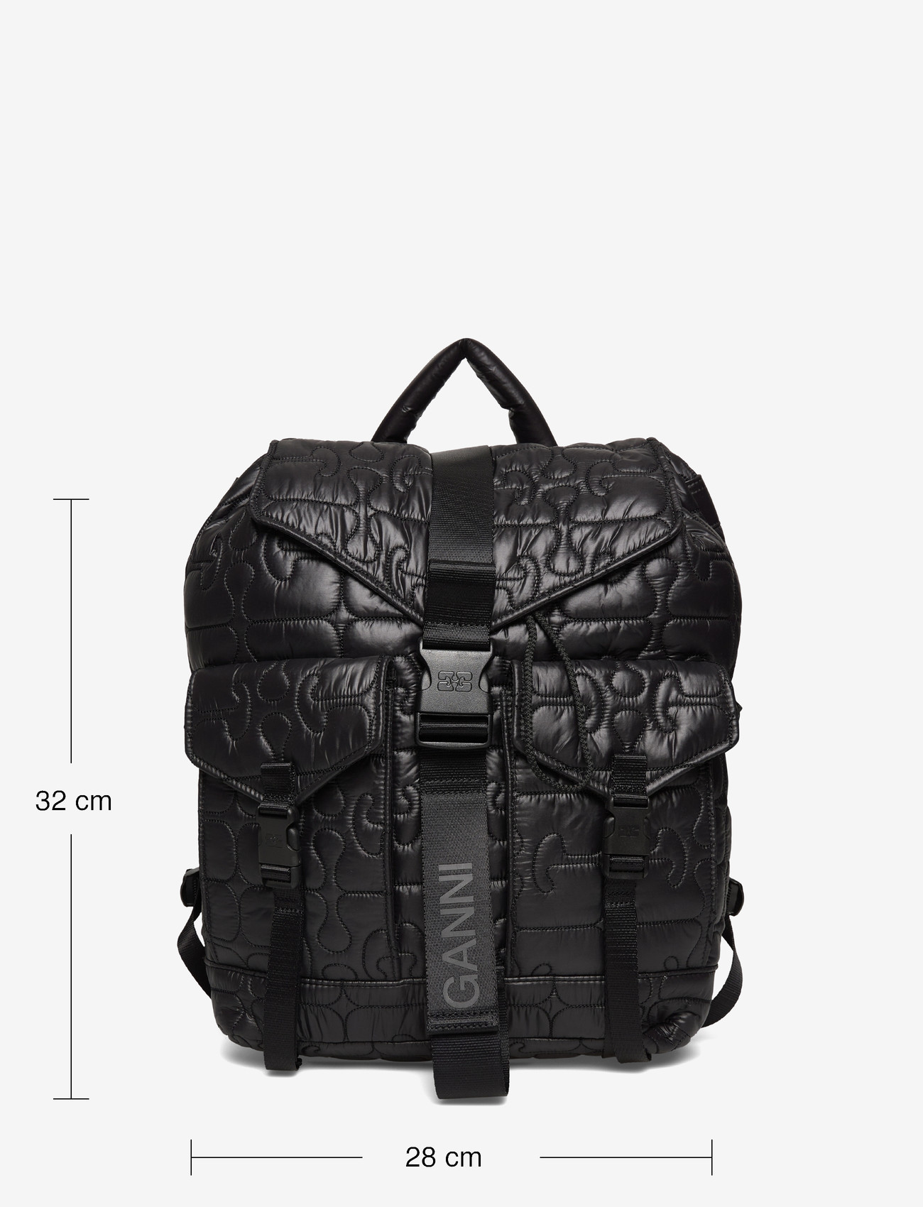 Ganni - Re-Tech Quilted Backpack - seljakotid - black - 3