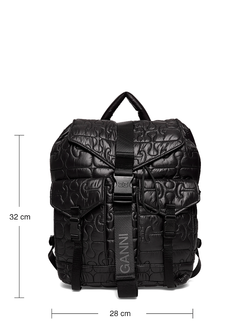 Ganni - Re-Tech Quilted Backpack - seljakotid - black - 3