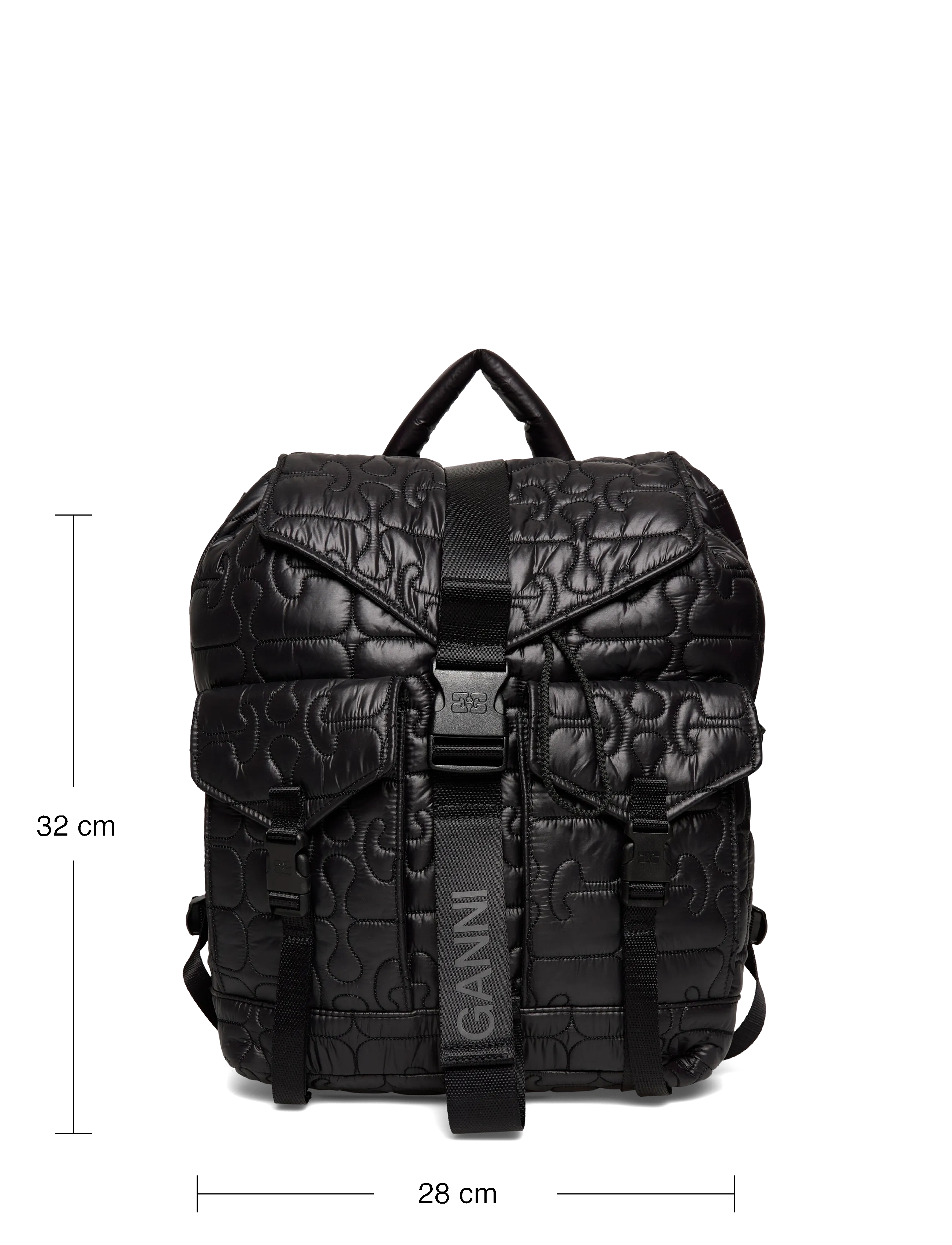 Ganni Re-tech Quilted Backpack (GNAB2080004099) - Backpacks