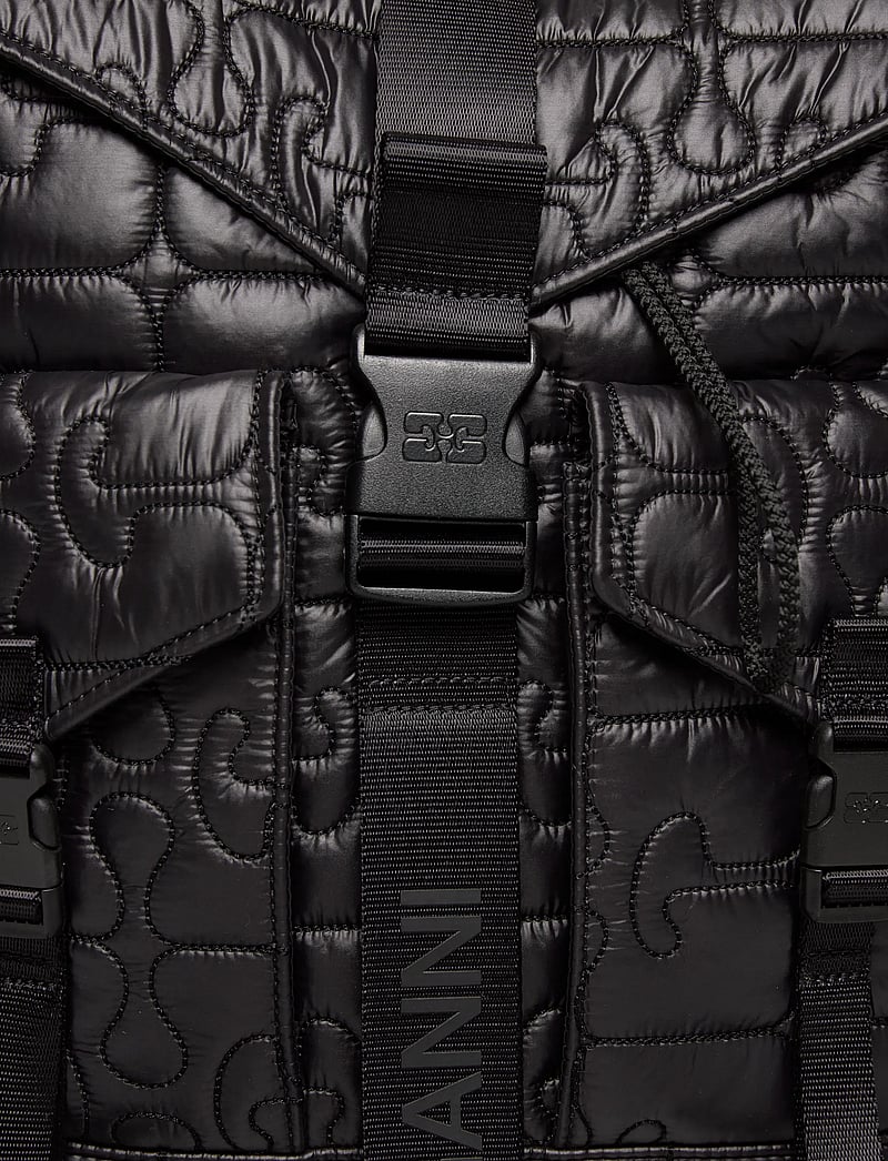 Ganni - Re-Tech Quilted Backpack - seljakotid - black - 4