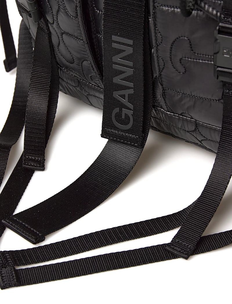 Ganni - Re-Tech Quilted Backpack - seljakotid - black - 5