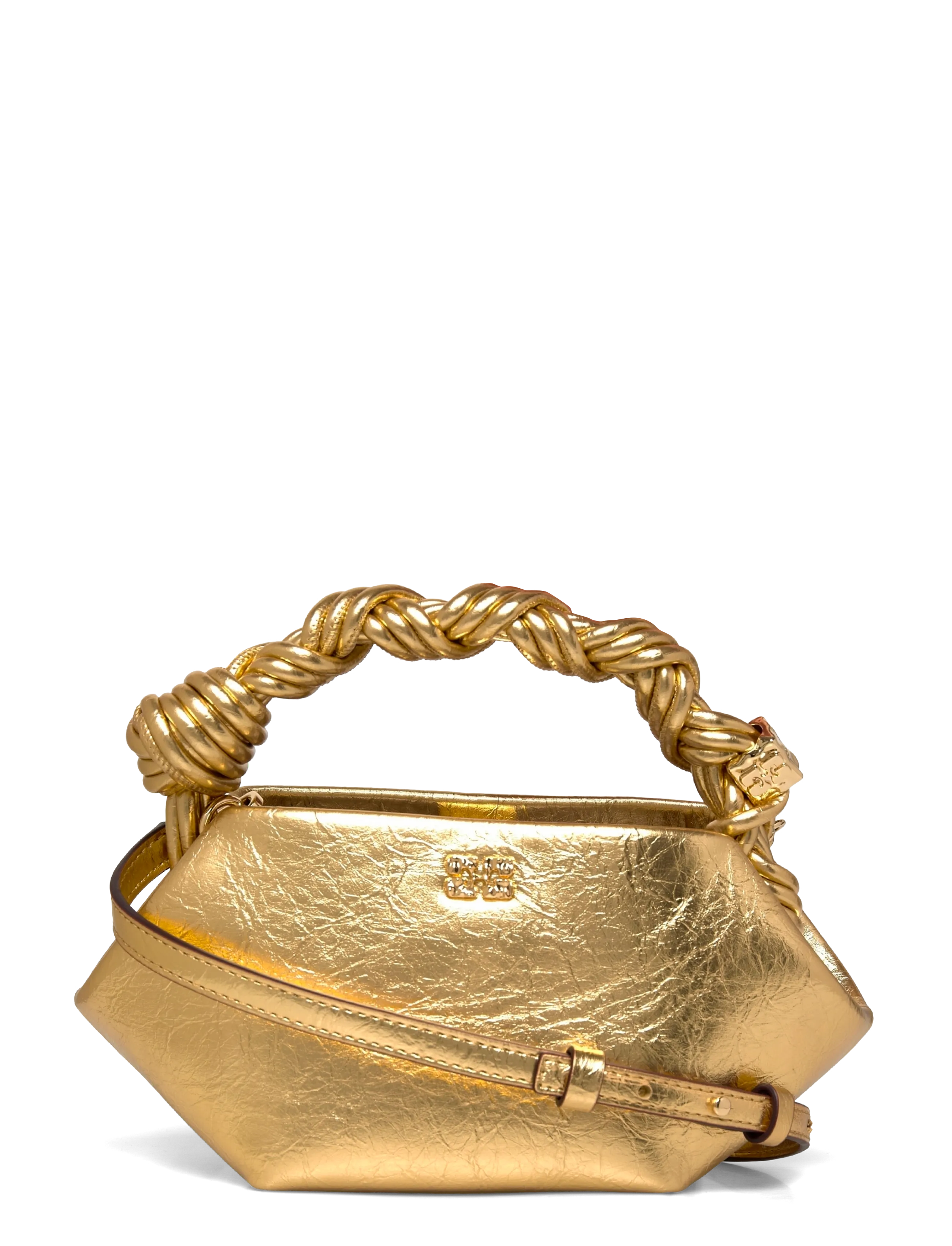 Ganni Metallic Mini Bou Bag - Bags - GOLD / gold