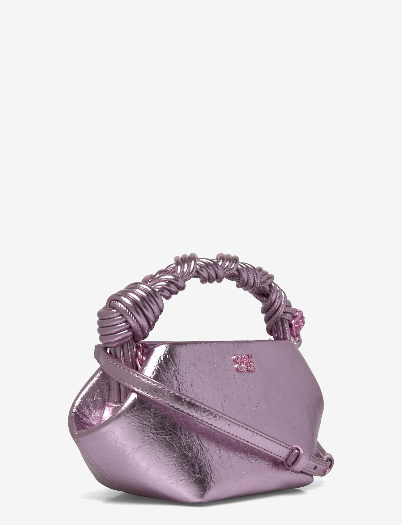 Ganni - Metallic Mini Bou Bag - speciella tillfällen - pink - 2
