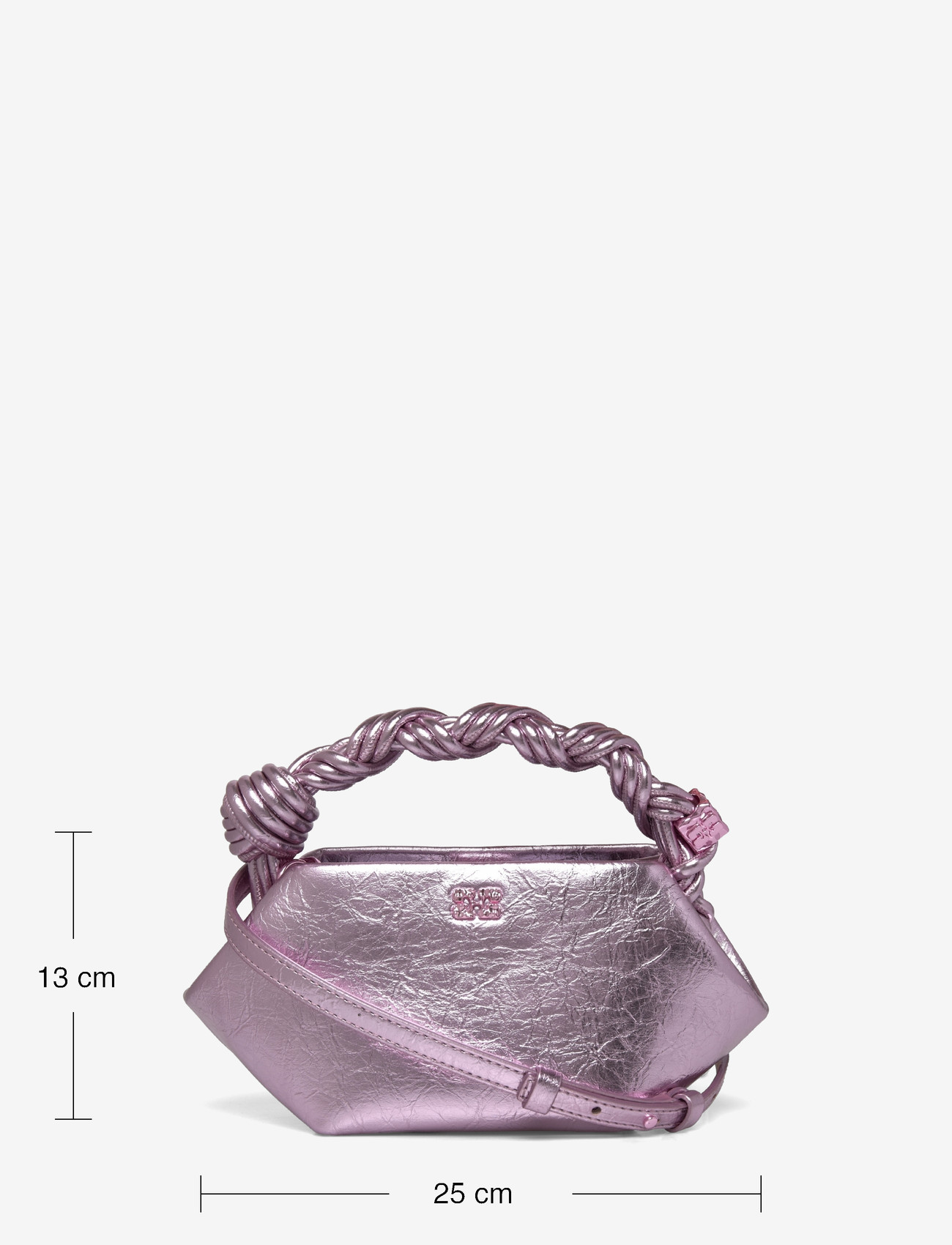 Ganni - Metallic Mini Bou Bag - speciella tillfällen - pink - 3