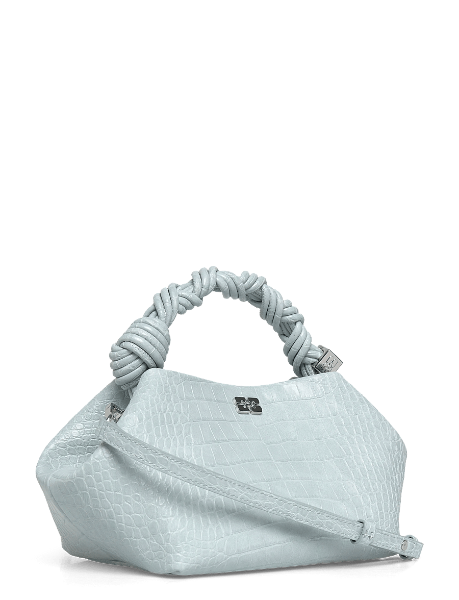 Ganni - Bou Small Croc Effect Leather Top Handle Bag - erilised sündmused - blue - 2