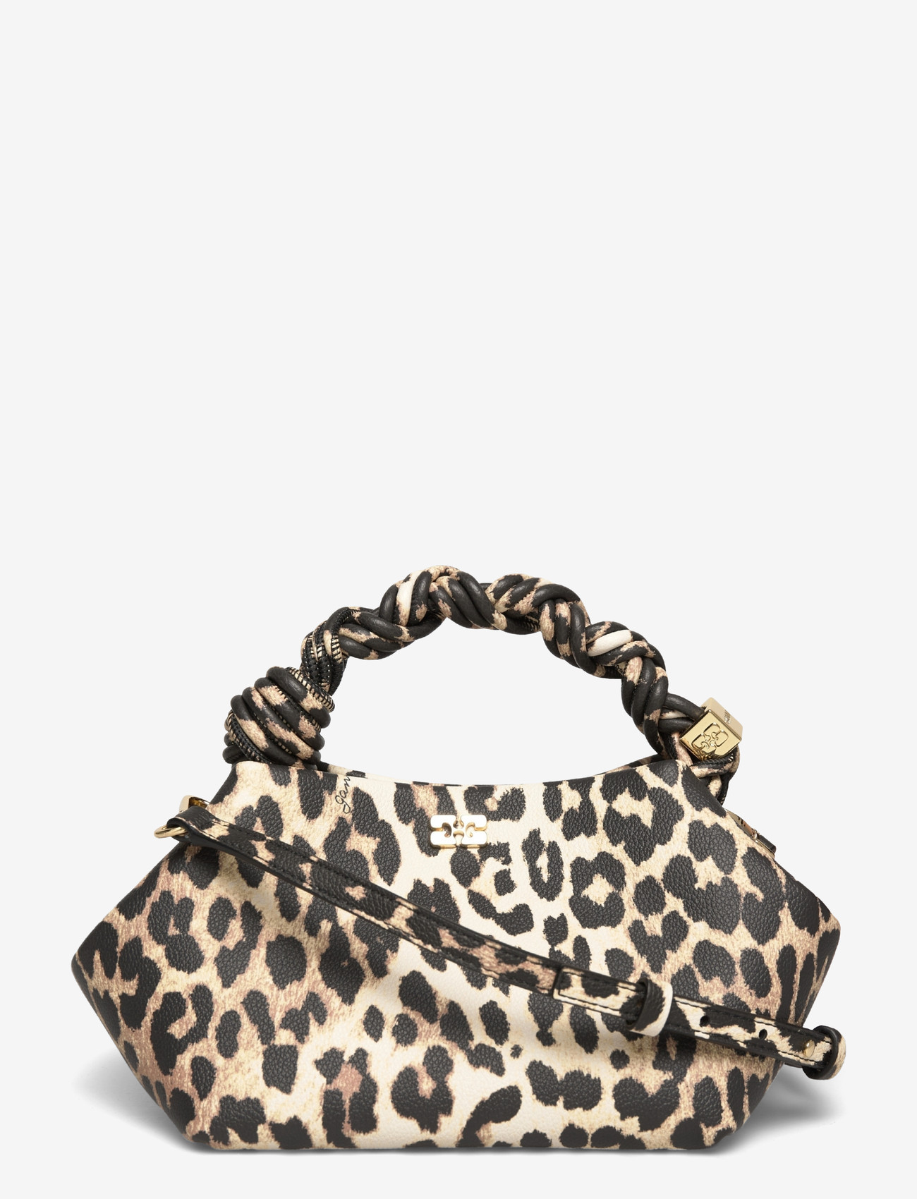 Ganni - Leopard Grained Small Bou Bag - brown - 0