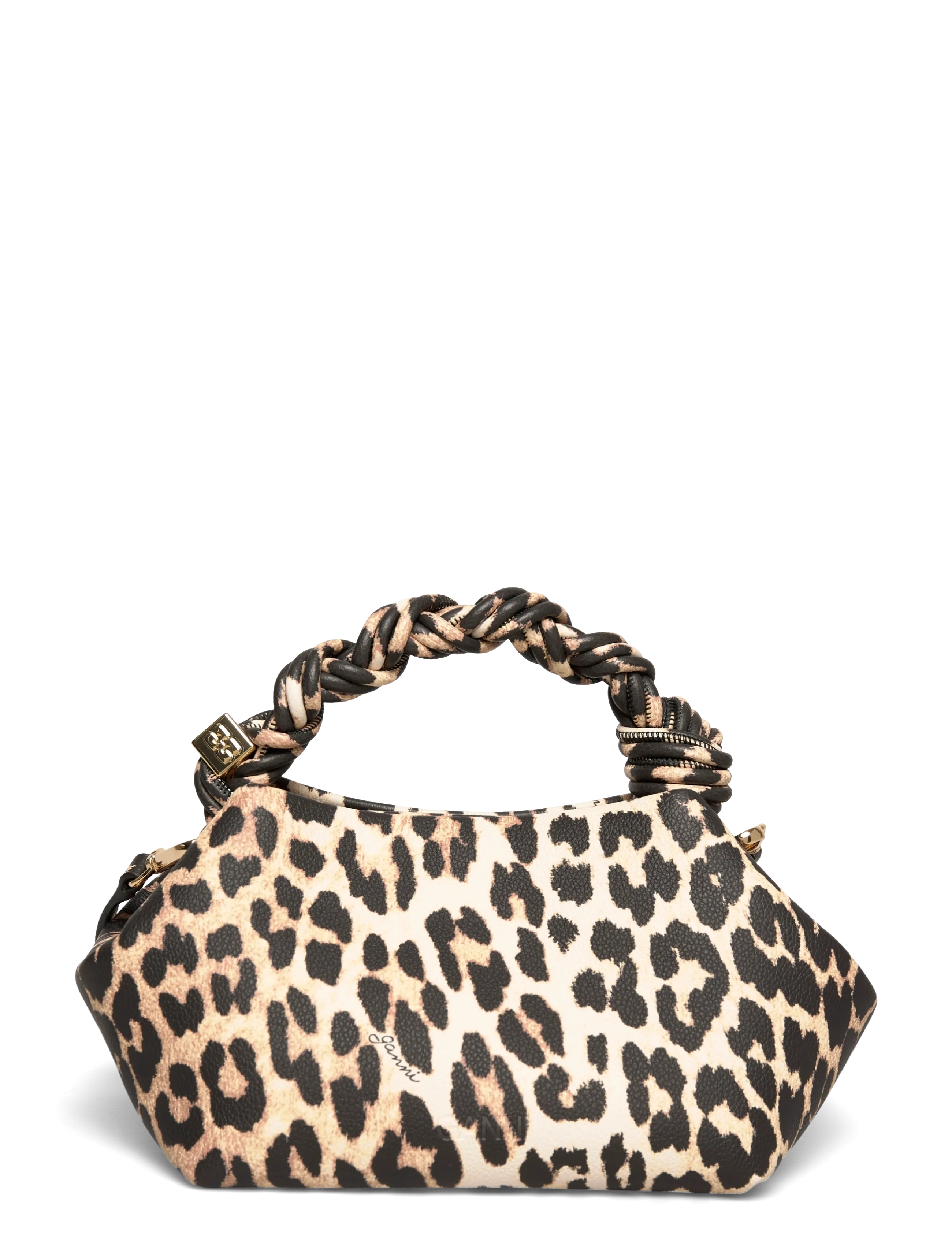 Ganni - Leopard Grained Small Bou Bag - brown - 1
