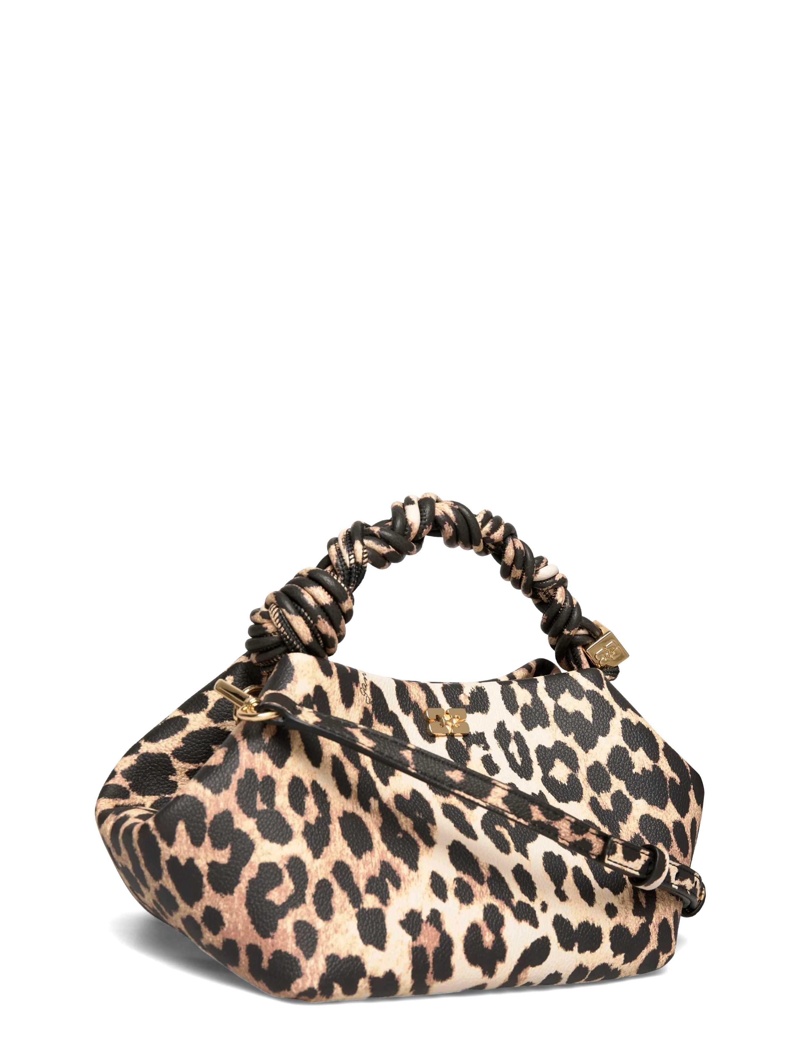 Ganni - Leopard Grained Small Bou Bag - brown - 2