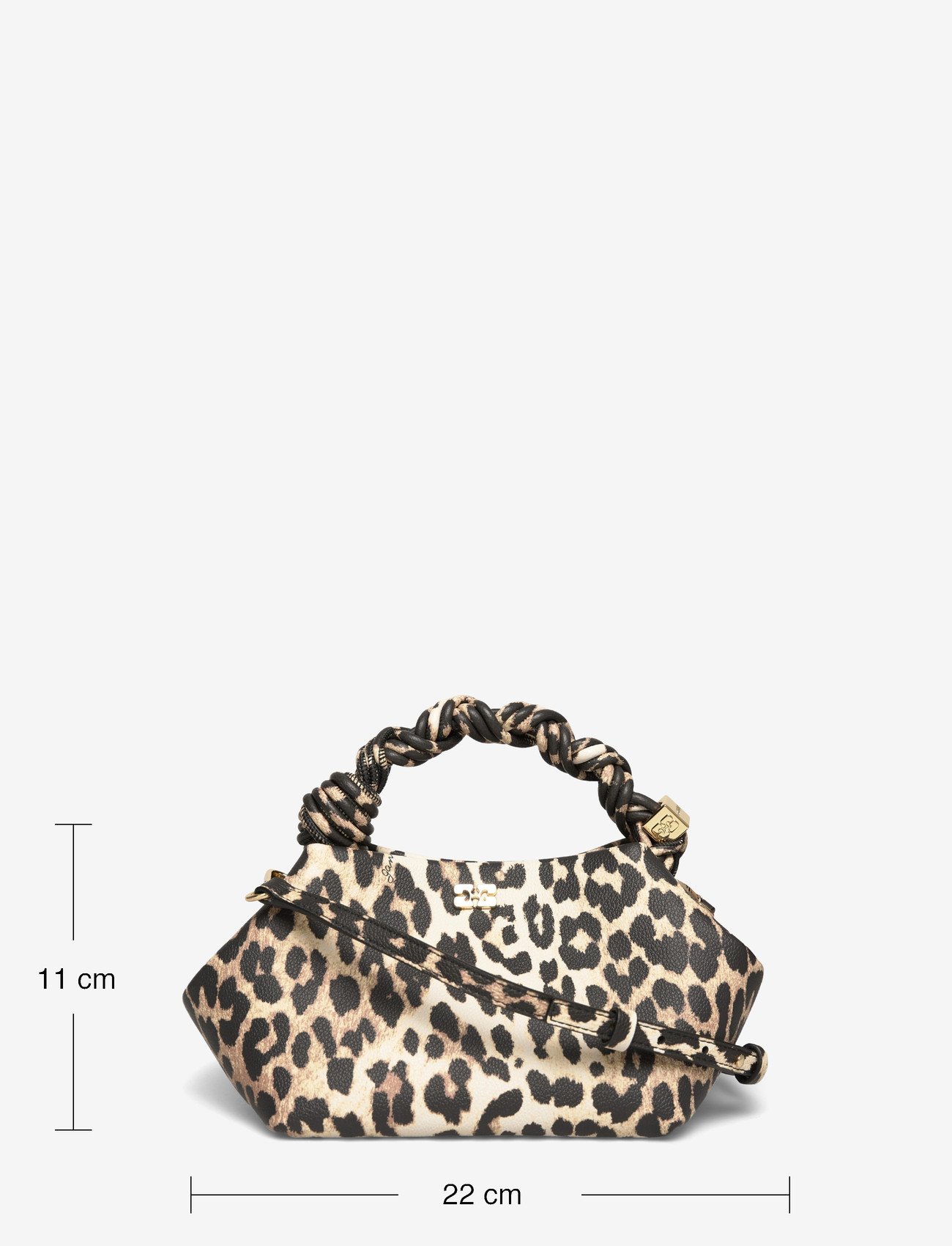 Ganni - Leopard Grained Small Bou Bag - brown - 3