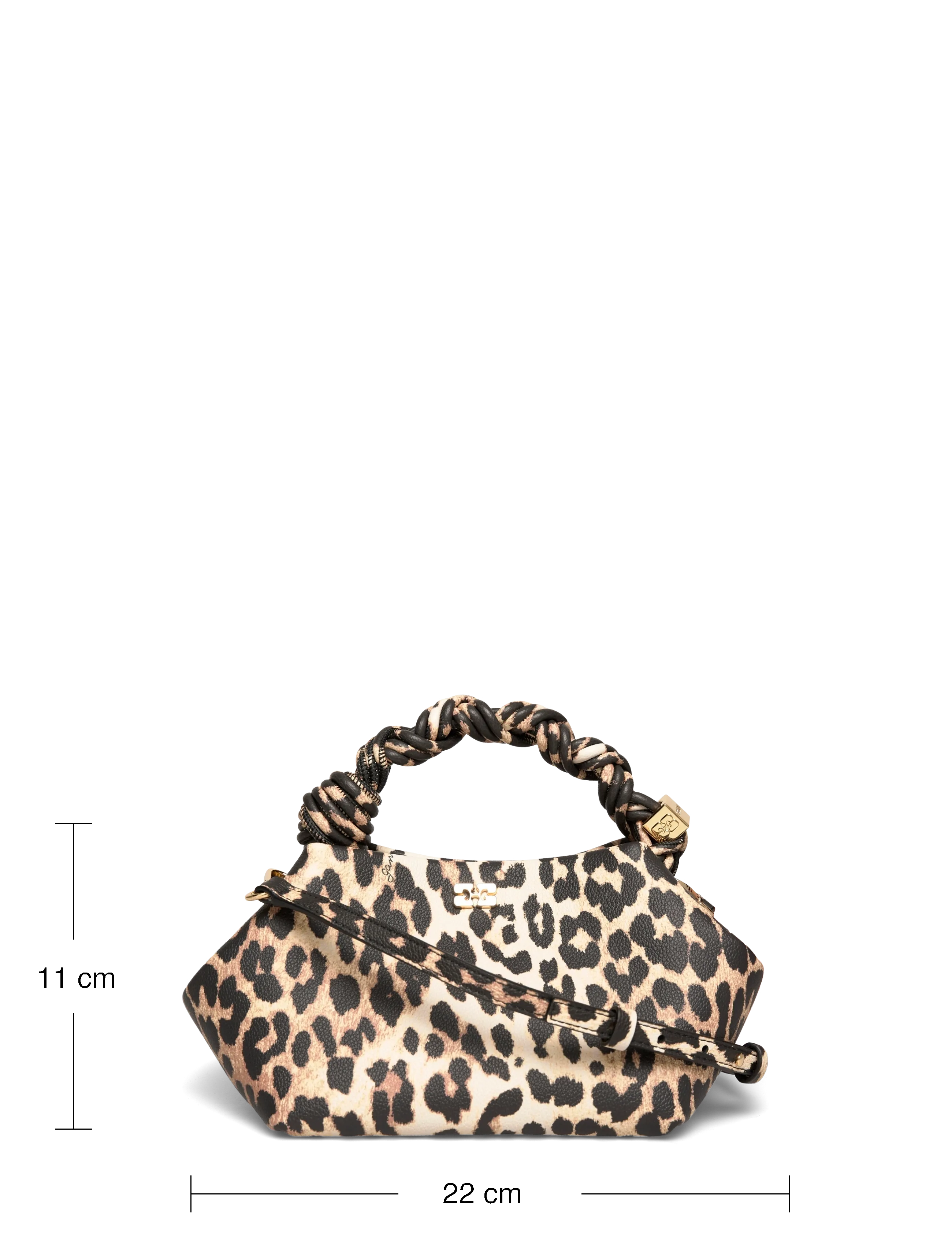 Ganni - Leopard Grained Small Bou Bag - brown - 3