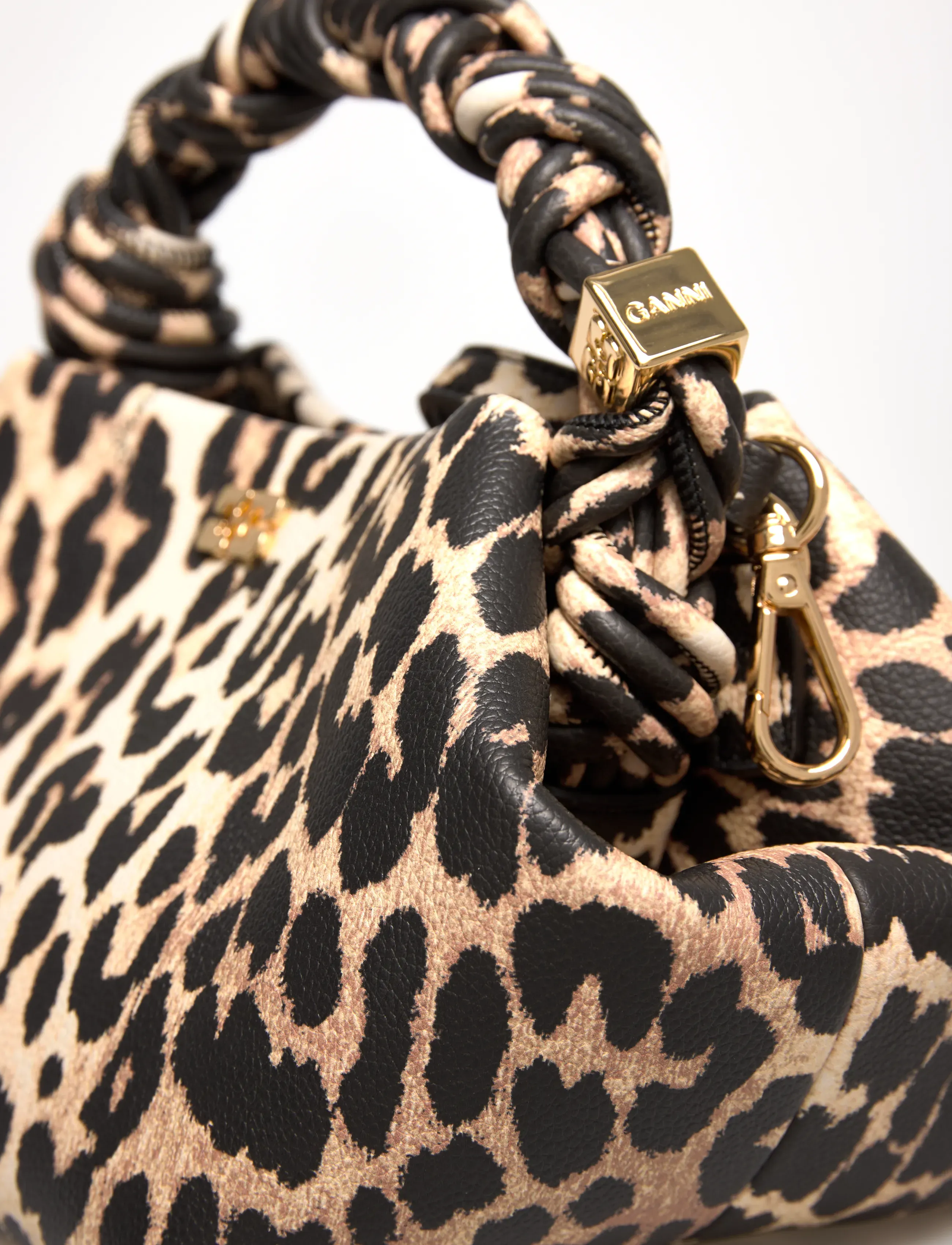 Ganni - Leopard Grained Small Bou Bag - brown - 4