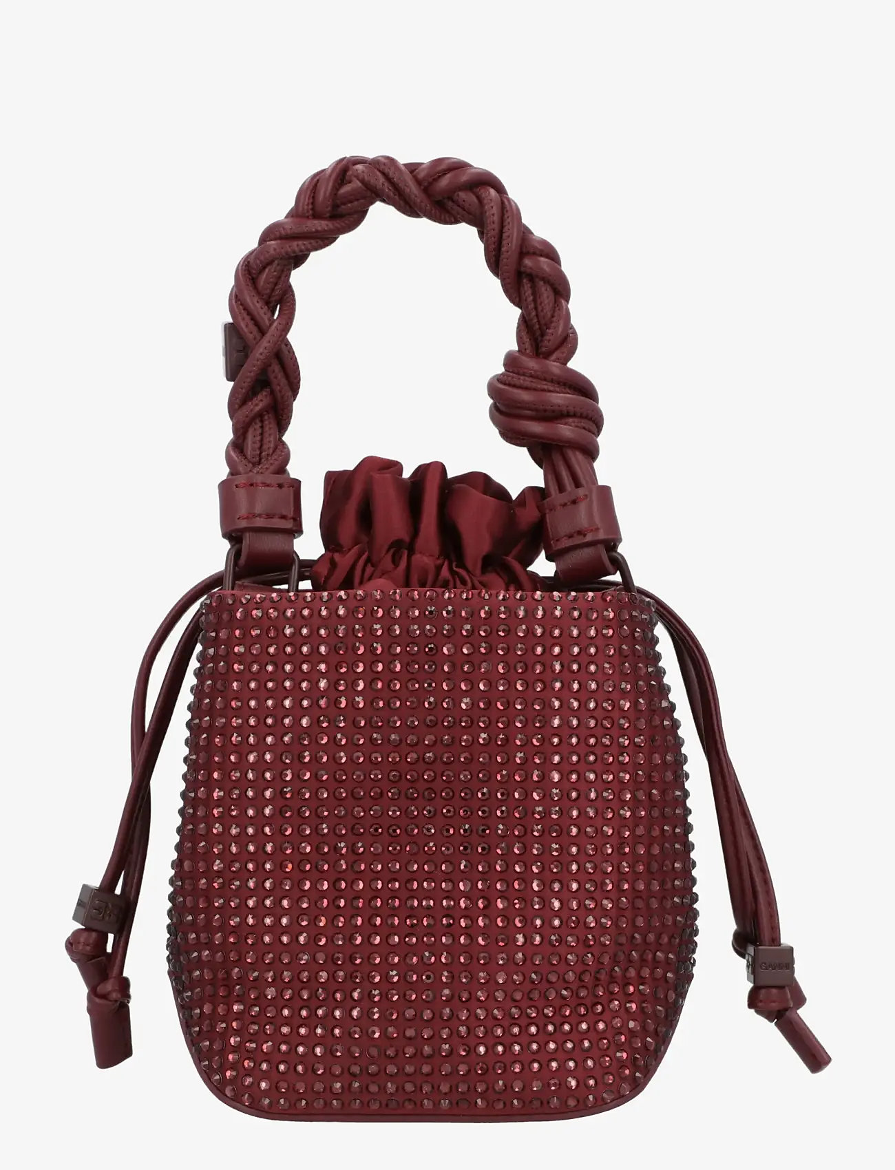 Ganni - Bou Bucket Mini Strass - bucket bags - red - 2