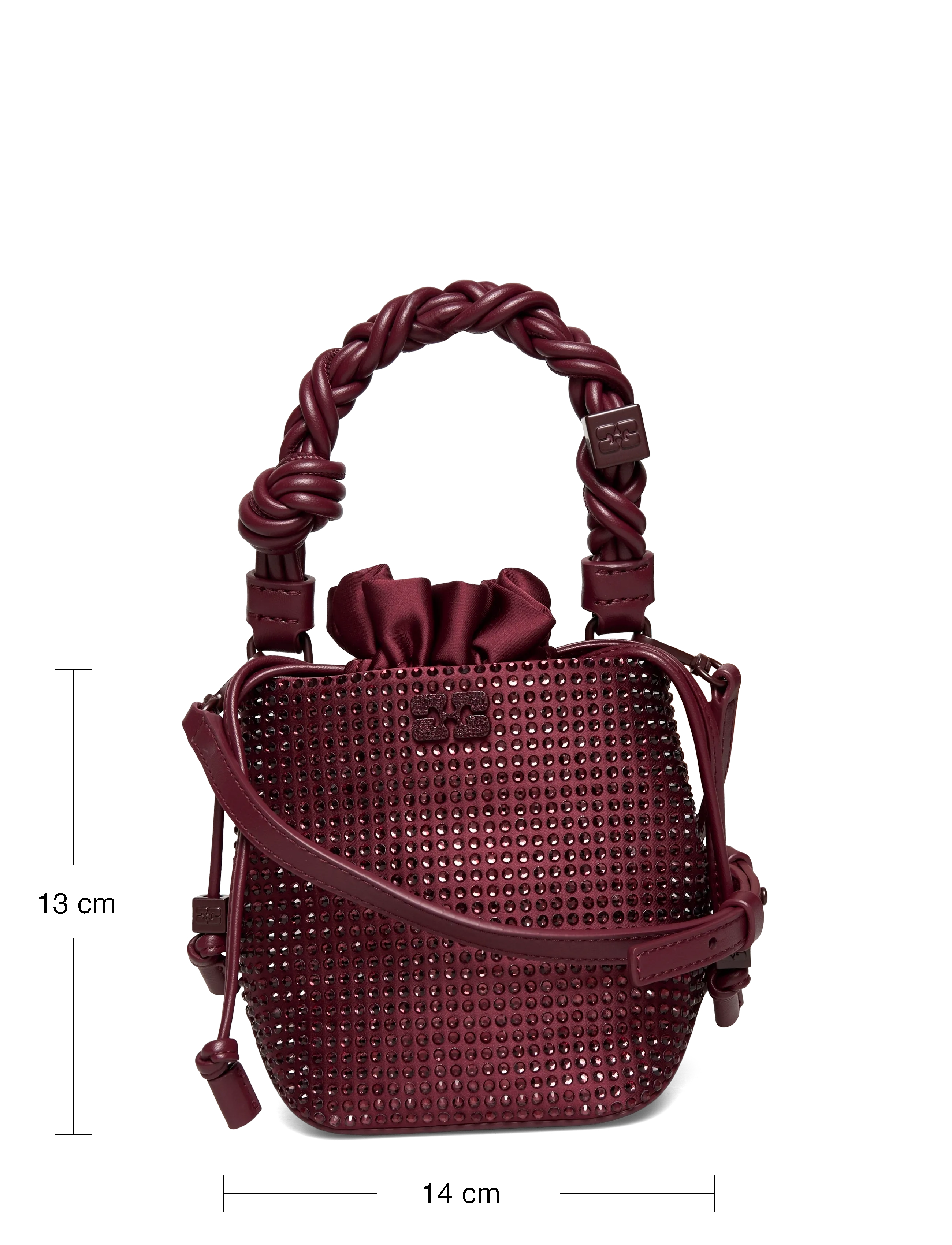 Ganni - Bou Bucket Mini Strass - paunkotid - red - 3