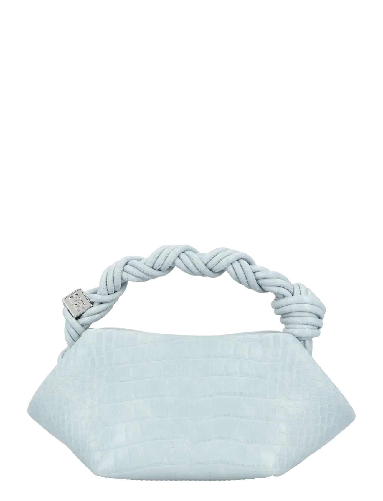 Ganni - Bou Mini Croc Effect Leather Top Handle Bag - umhängetaschen - blue - 2