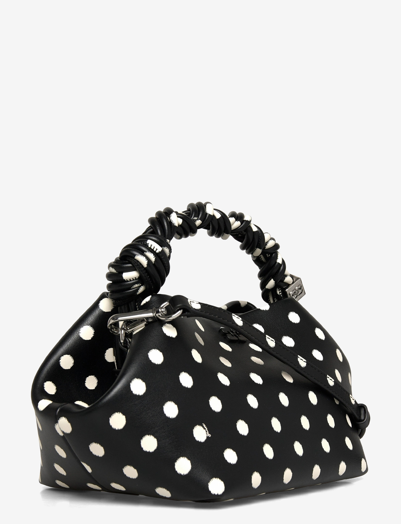 Ganni - Polka-Dot Small Bou Bag - black - 2