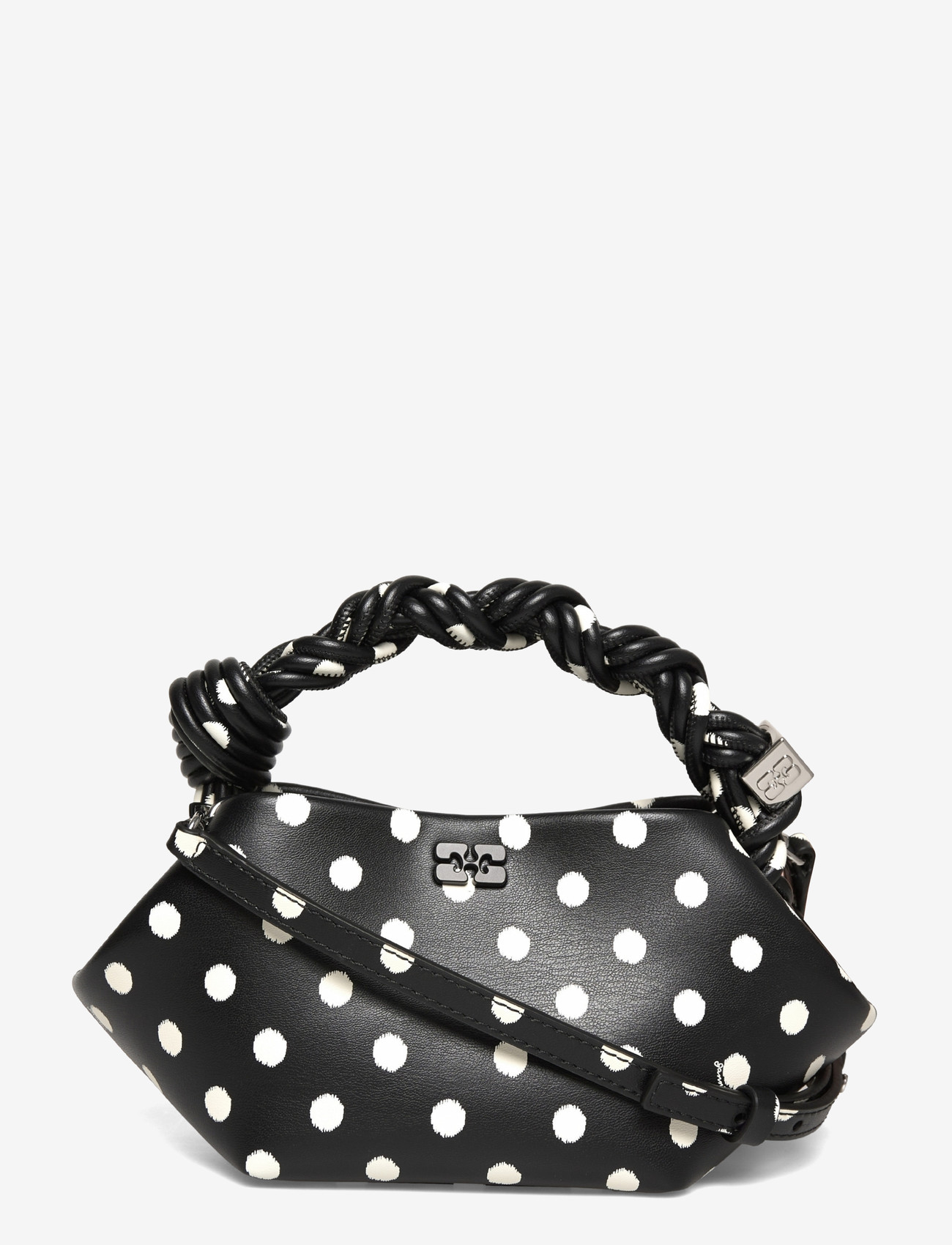 Ganni - Mini Bou Polka Dot Handbag - speciella tillfällen - black - 0