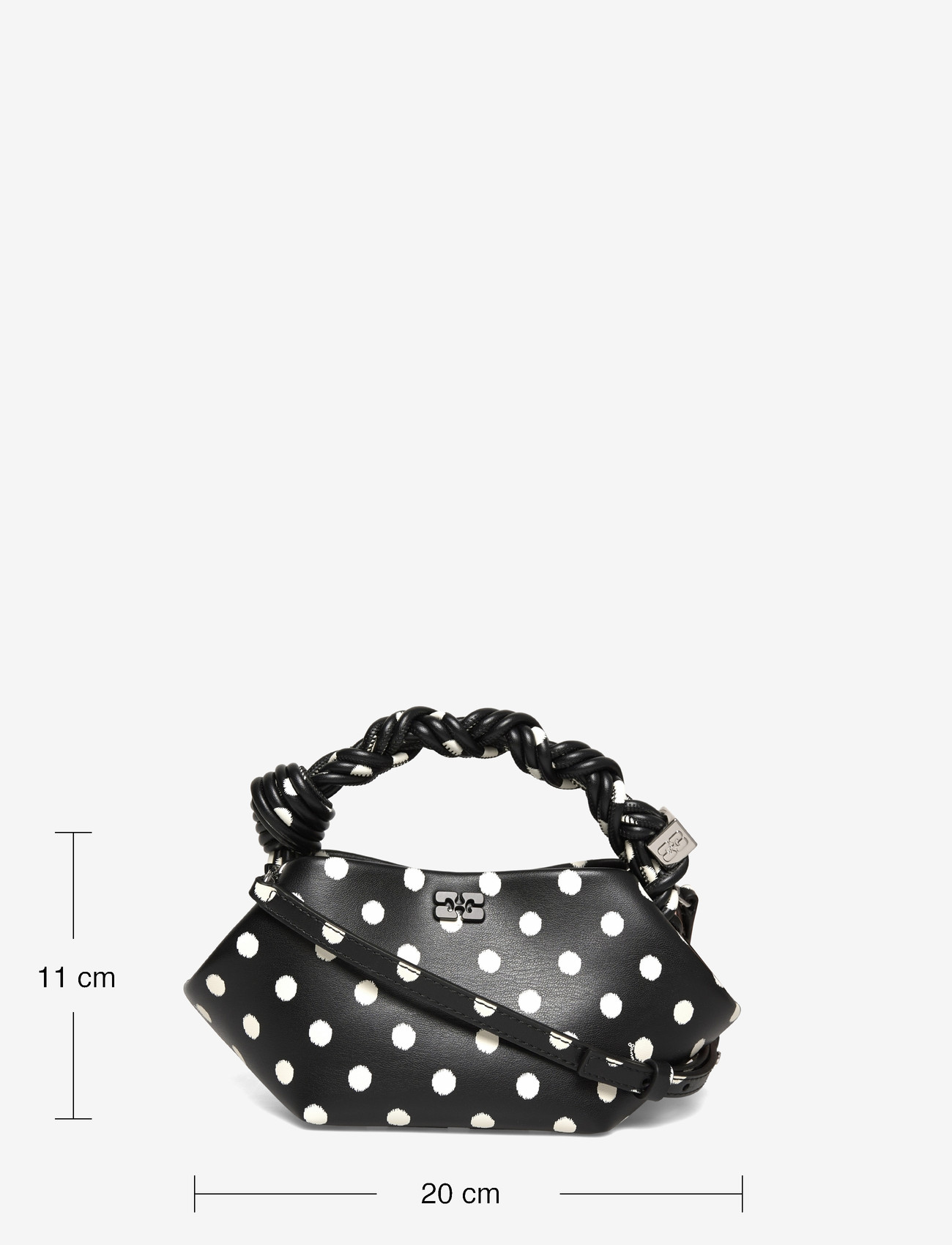 Ganni - Mini Bou Polka Dot Handbag - speciella tillfällen - black - 3
