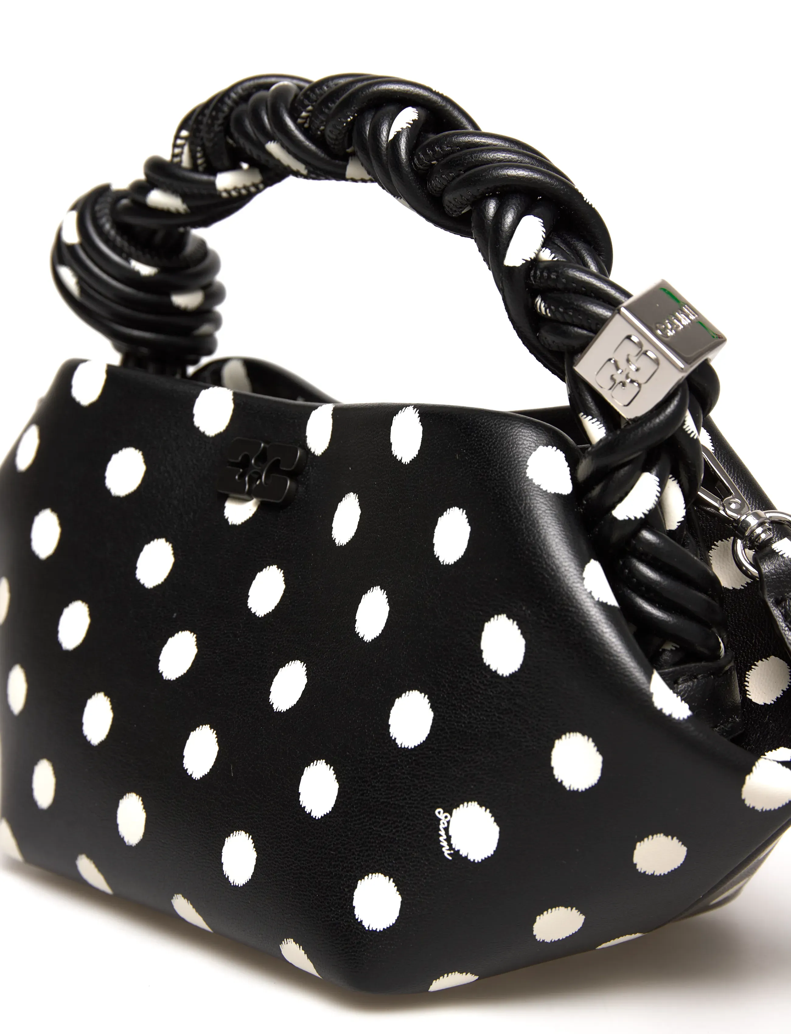 Ganni - Mini Bou Polka Dot Handbag - black - 4