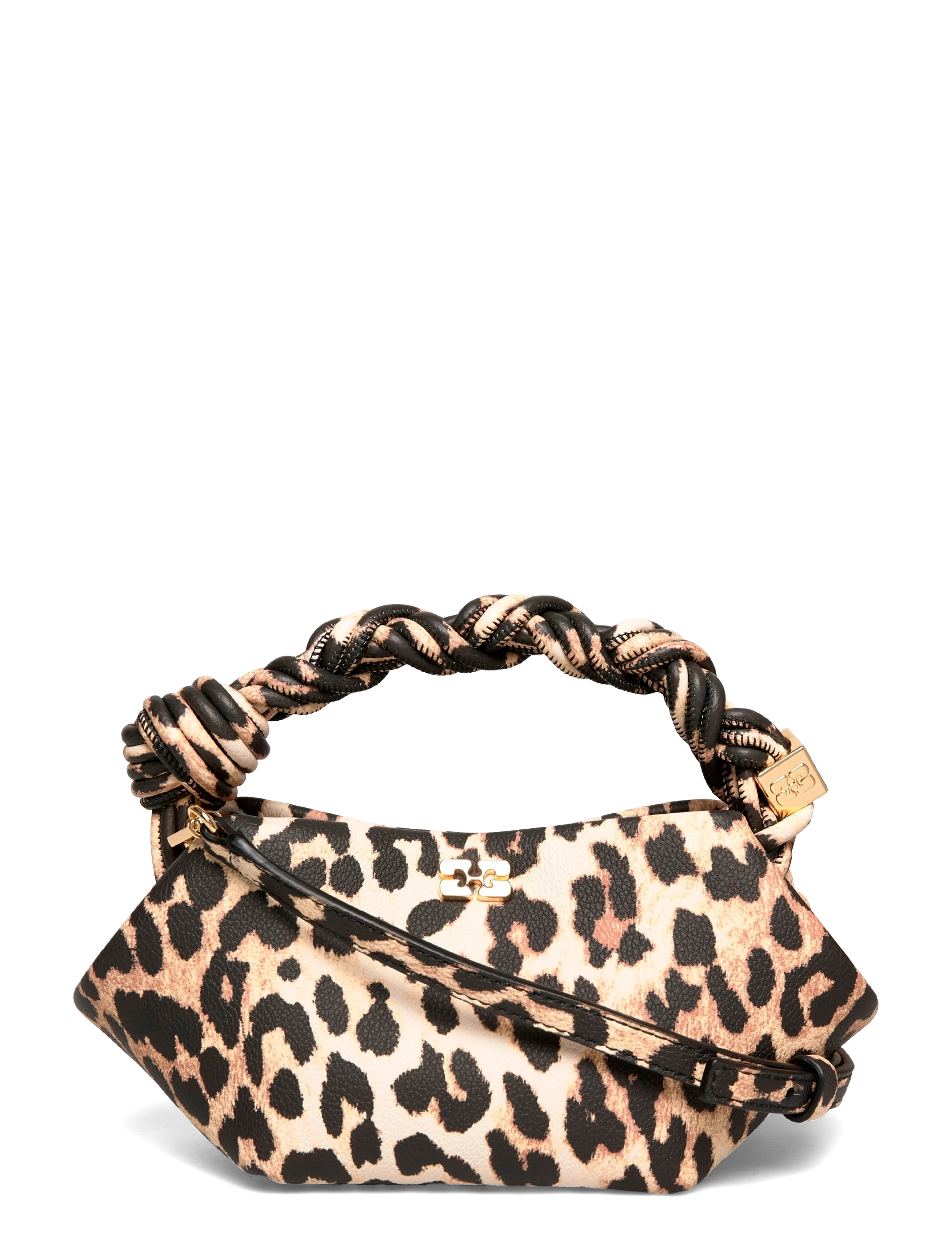 Ganni Leopard Grained Mini Bou Bag - Nyheter - BROWN / brown