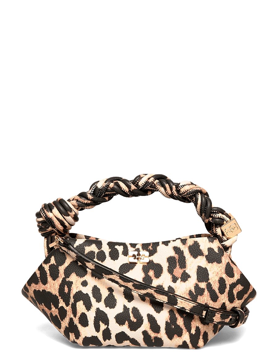 Ganni - Leopard Grained Mini Bou Bag - besondere anlässe - brown - 0