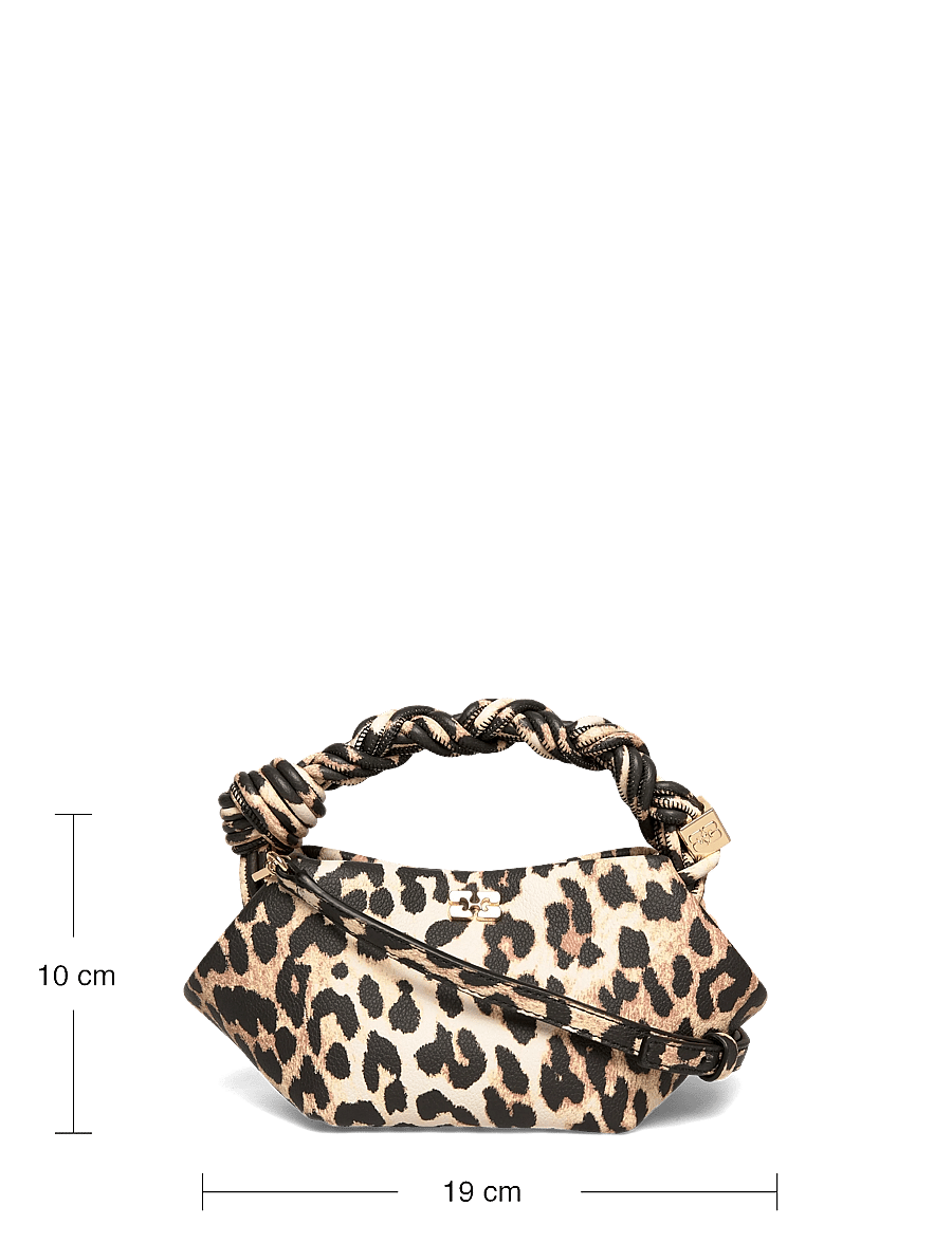 Ganni - Leopard Grained Mini Bou Bag - besondere anlässe - brown - 3