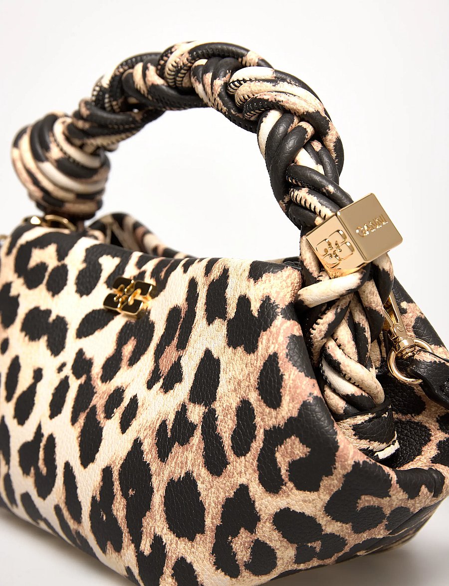 Ganni - Leopard Grained Mini Bou Bag - besondere anlässe - brown - 4