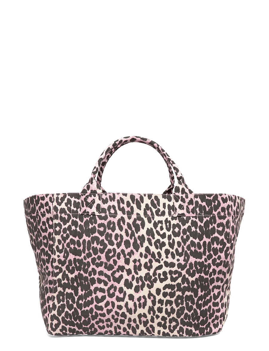 Ganni - Leopard Print Sequin Tote Bag - tote bags - brown - 1
