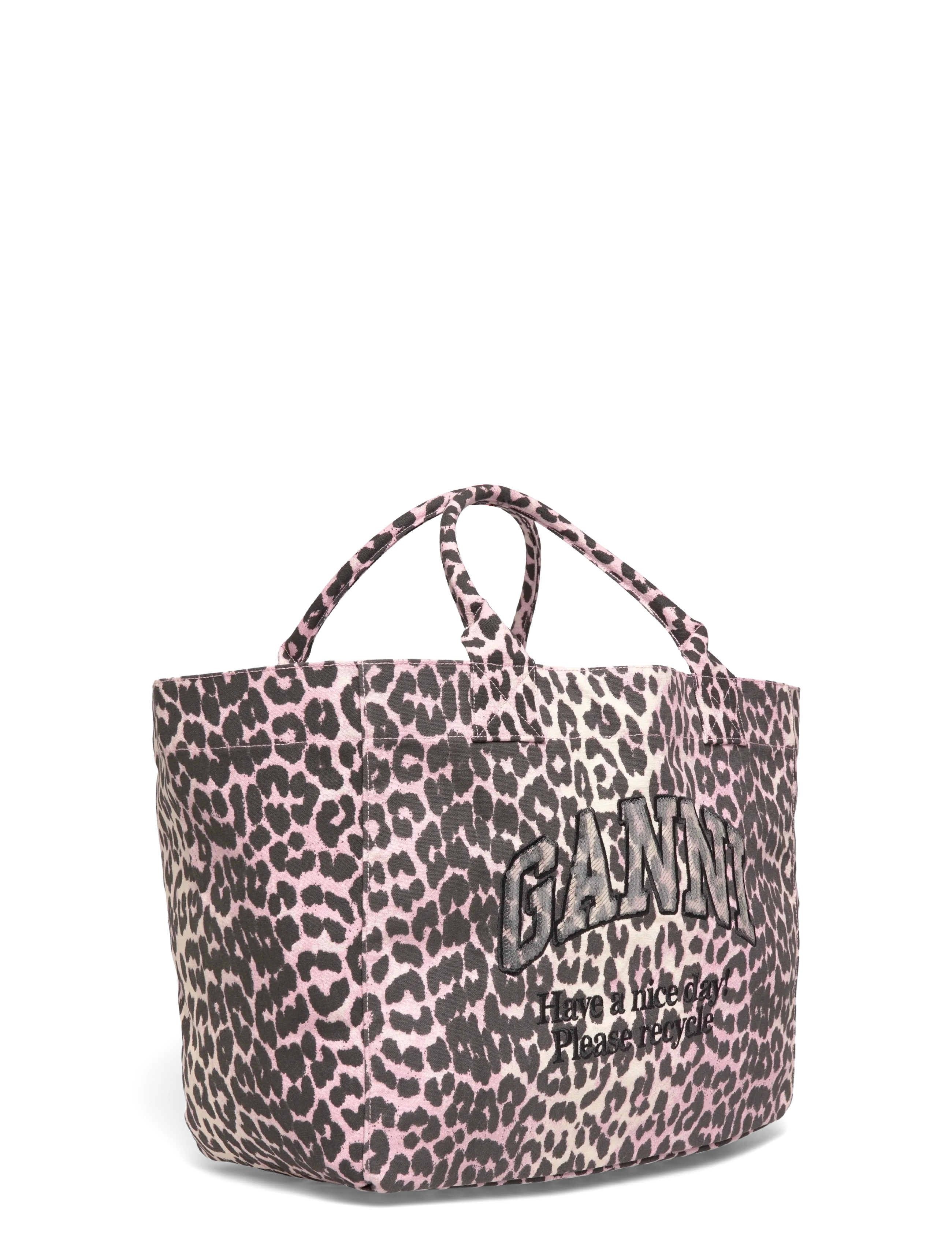 Ganni - Leopard Sequin XXL Tote bag - tote bags - brown - 2