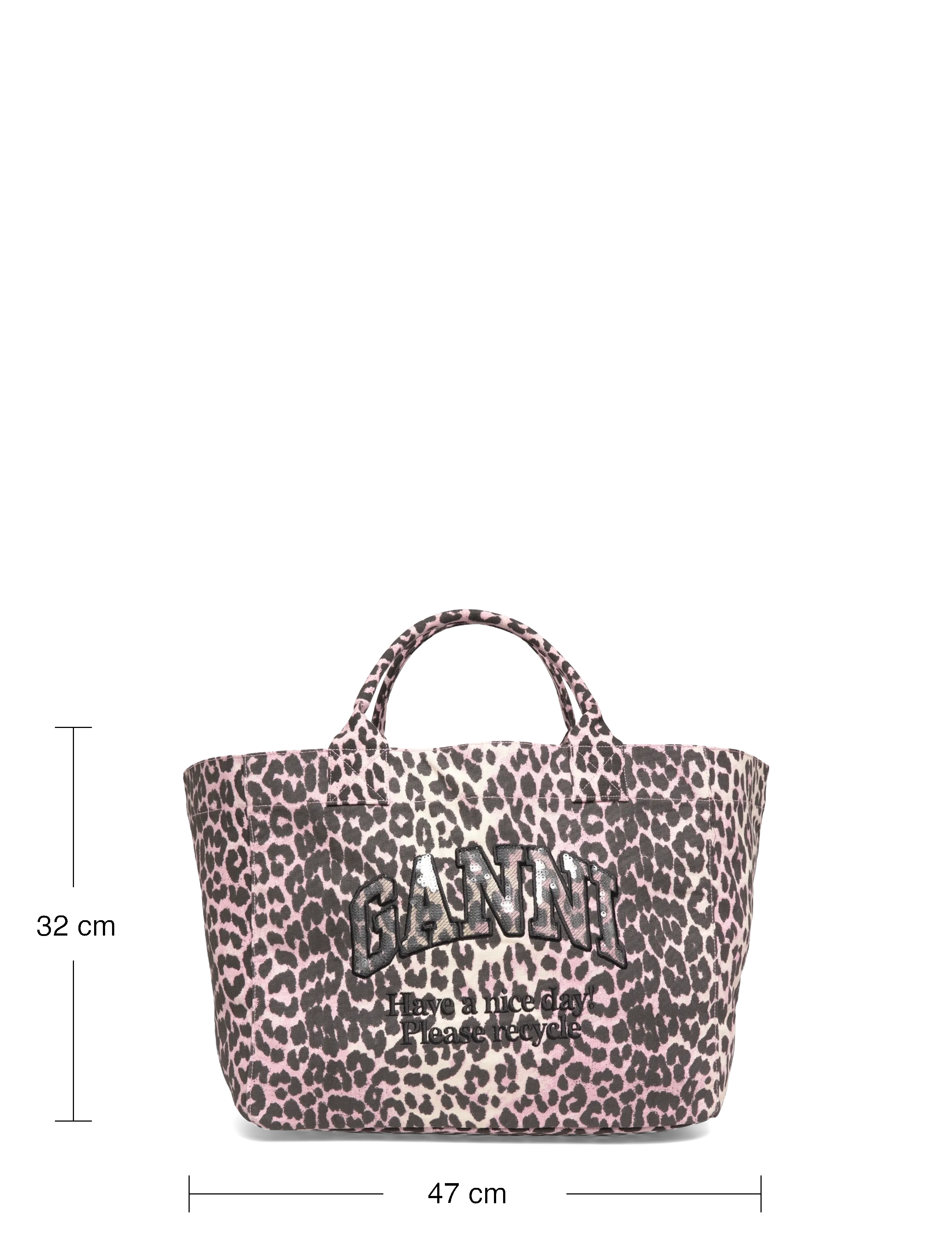 Ganni - Leopard Sequin XXL Tote bag - tote bags - brown - 3