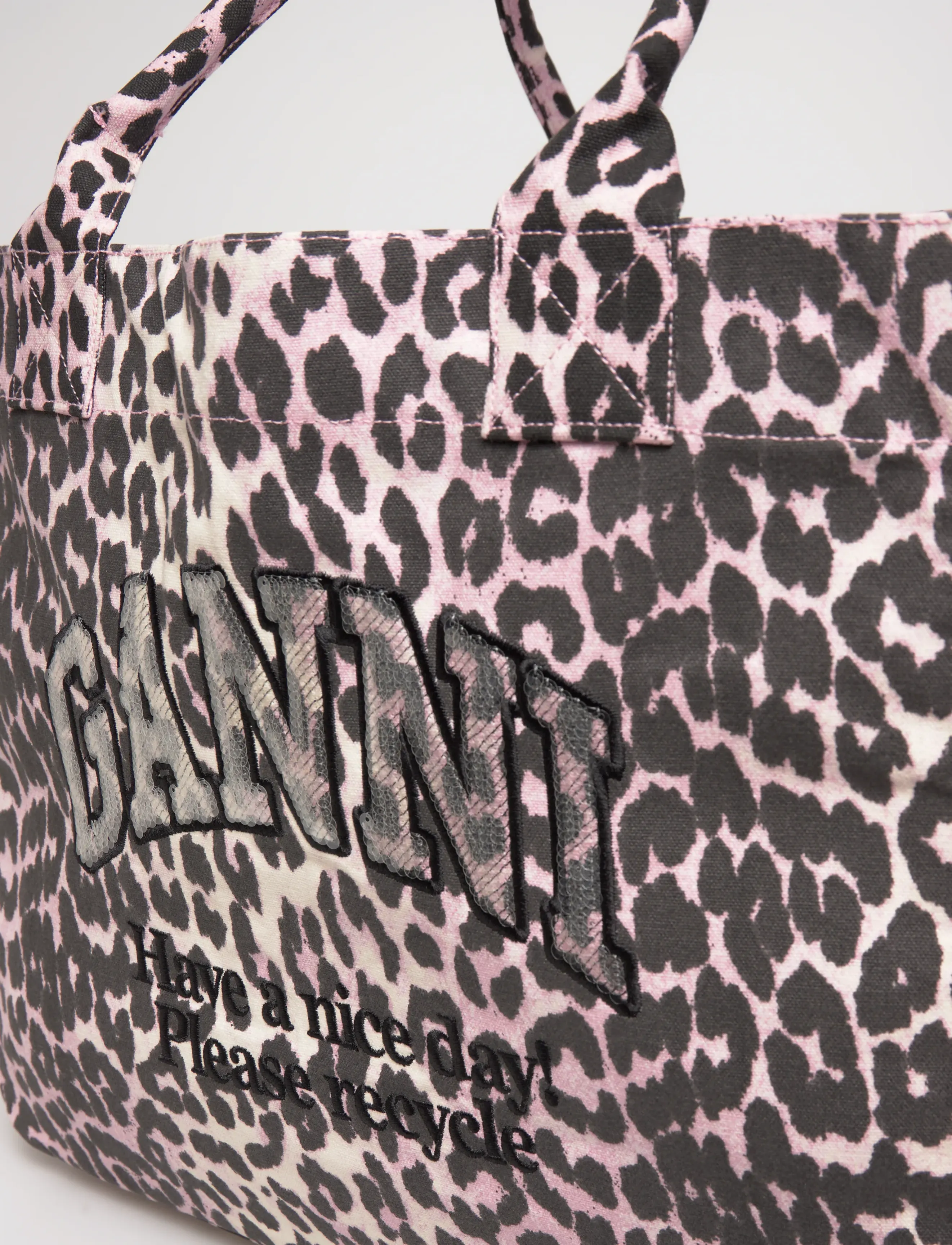 Ganni - Leopard Sequin XXL Tote bag - tote bags - brown - 4