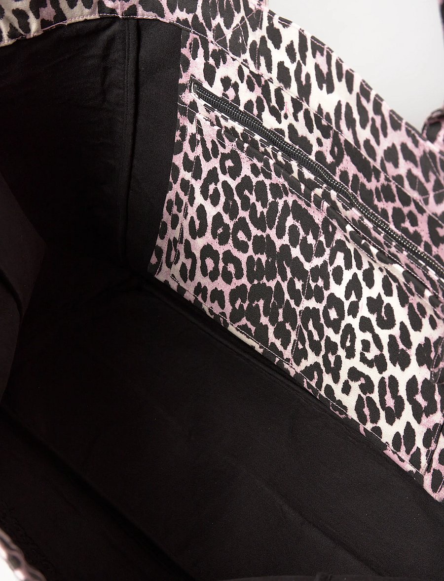 Ganni - Leopard Print Sequin Tote Bag - tote bags - brown - 5