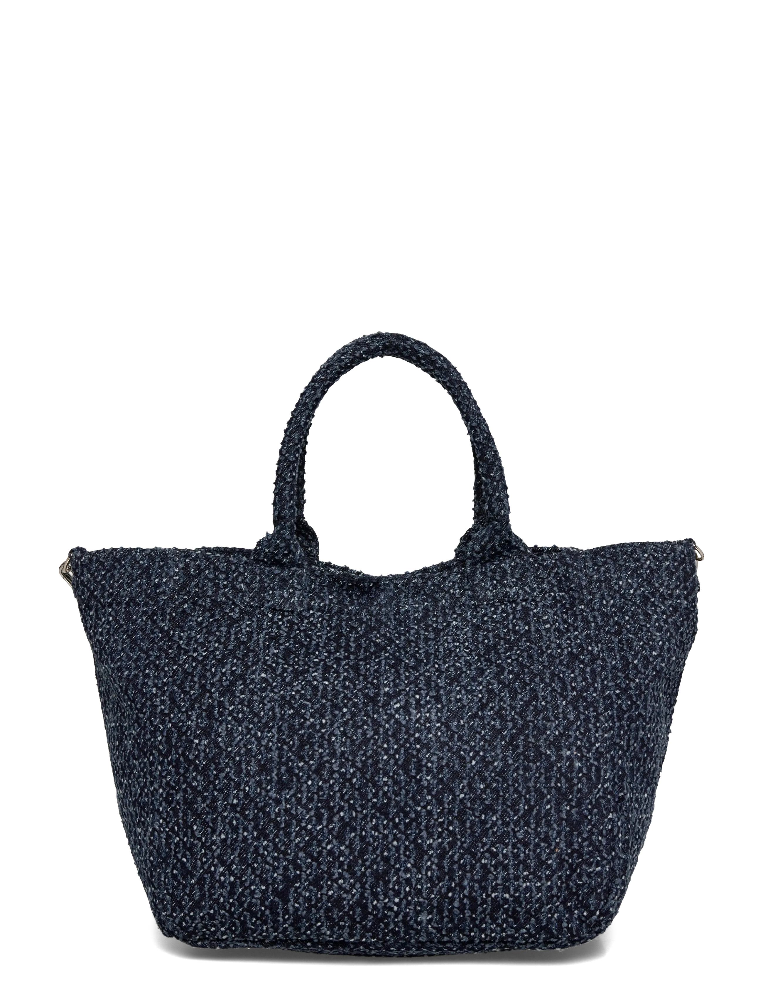 Ganni - Small Trapeze Shopper Bear Tweed Denim Tote bag - særlige begivenheder - blue - 1