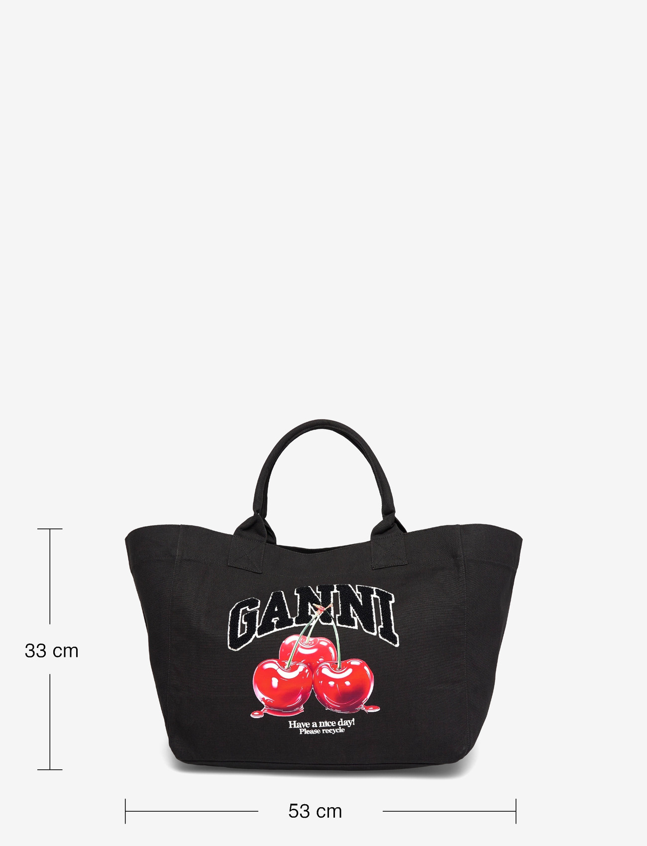Ganni - Black Cherry Tote Bag - shoppers - black - 3