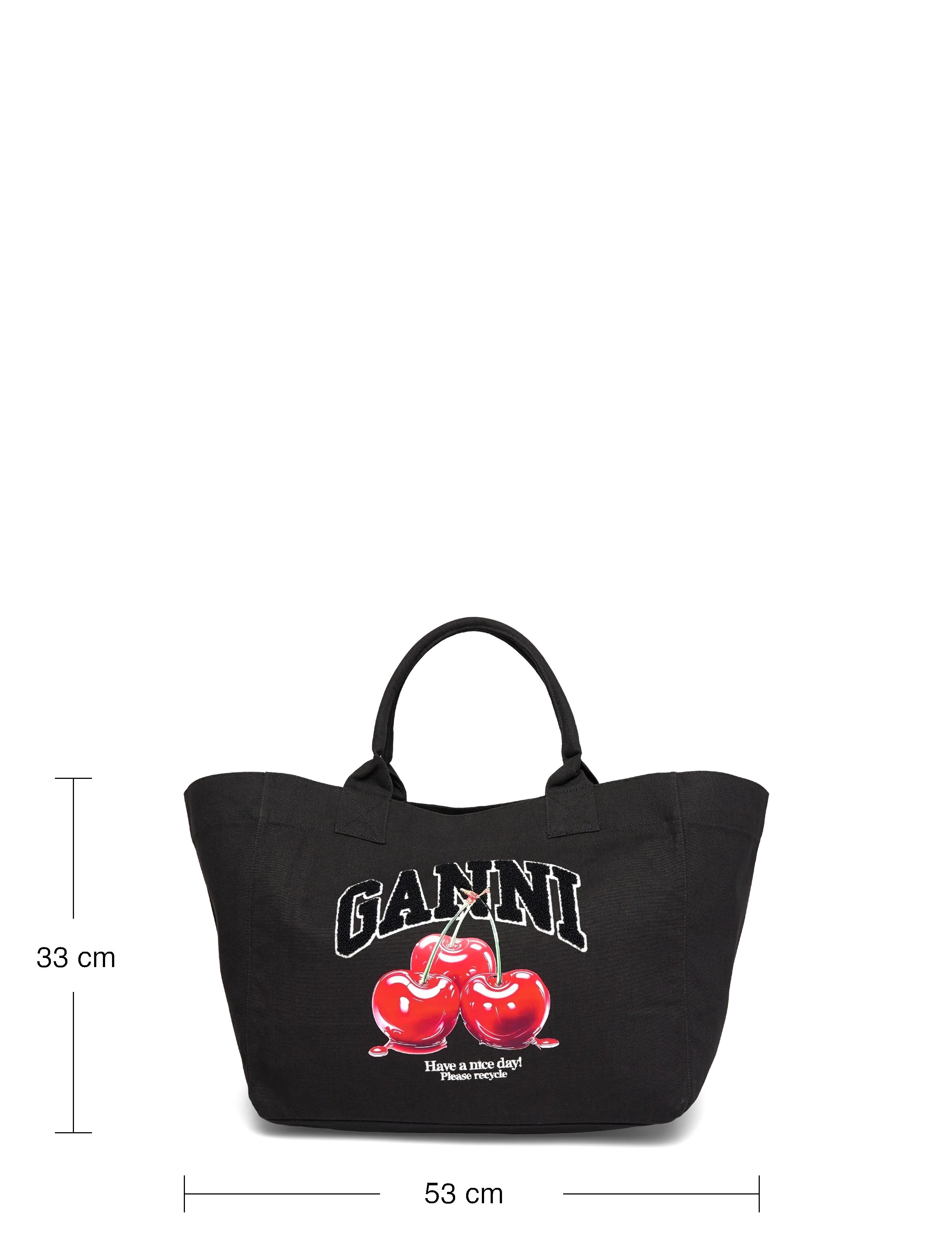 Ganni - Black Cherry Tote Bag - shopper - black - 3