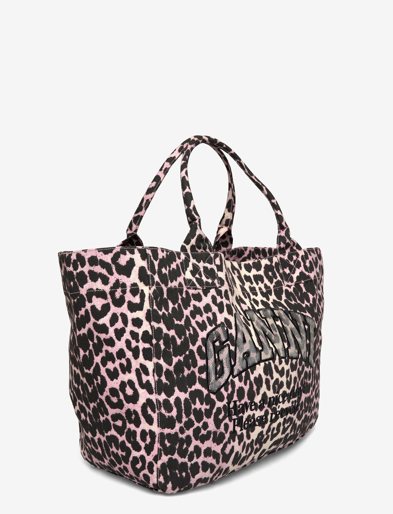 Ganni - Leopard-print canvas tote bag - brown - 2