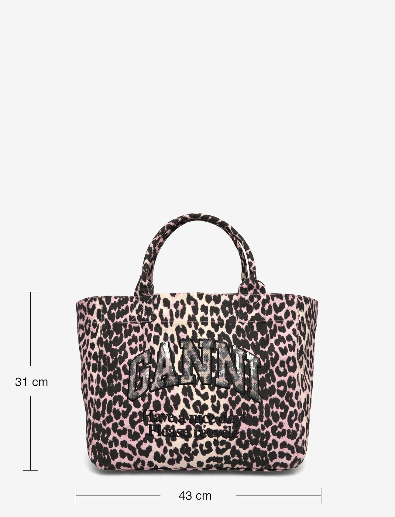 Ganni - Leopard-print canvas tote bag - brown - 3